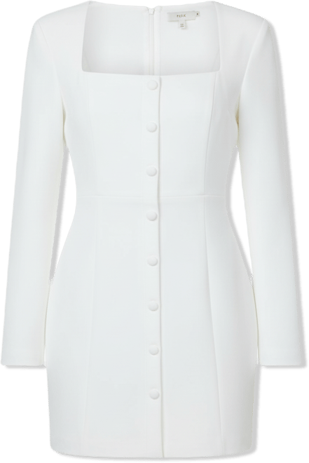 Fcuk Women's Whisper Square Neck Long-Sleeve Mini Dress