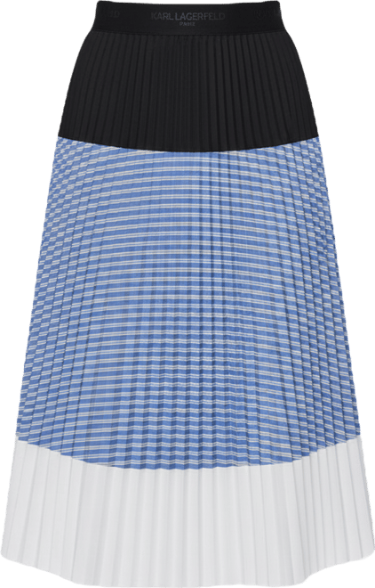 Women's Colorblock Pleated Stripe Pull-On Skirt