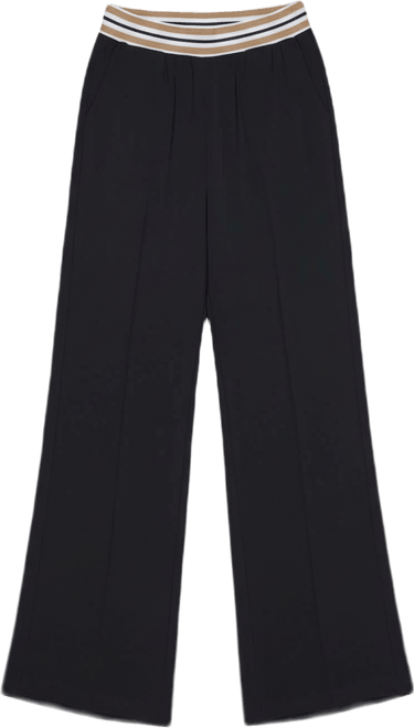 Women's Striped Wide Leg Pull-On Pants