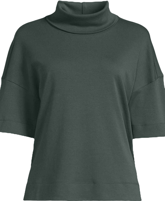 Women's Elbow Sleeve Supima Cotton Relaxed Turtleneck