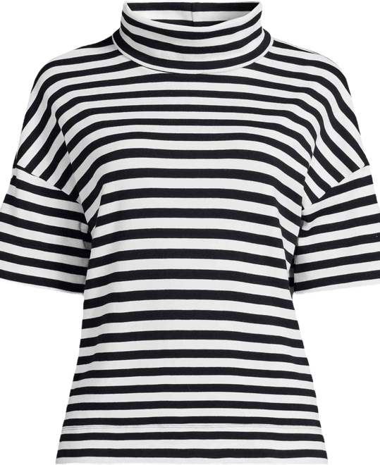 Women's Elbow Sleeve Supima Cotton Relaxed Turtleneck