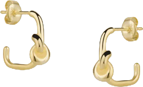 Semi Hoop Knot Sterling Silver Earrings