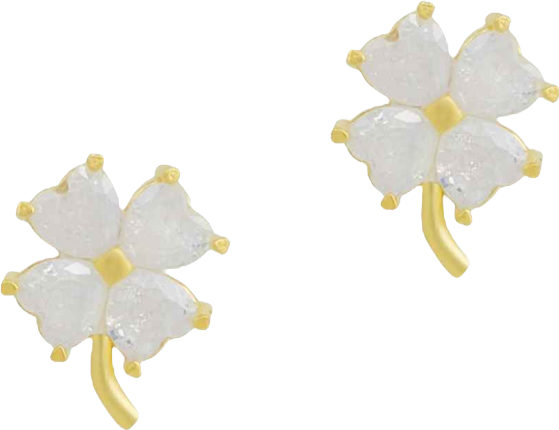 Four Leaf Clover Sterling Silver Stud Earrings