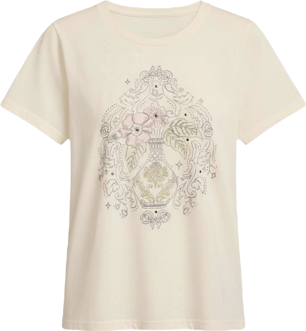 Women's Floral Vase Classic Crewneck T-Shirt