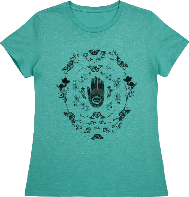 Women's Hamsa Butterfly Frame Crewneck T-Shirt