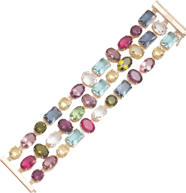 Multi-Stone 3-Row Flex Bracelet