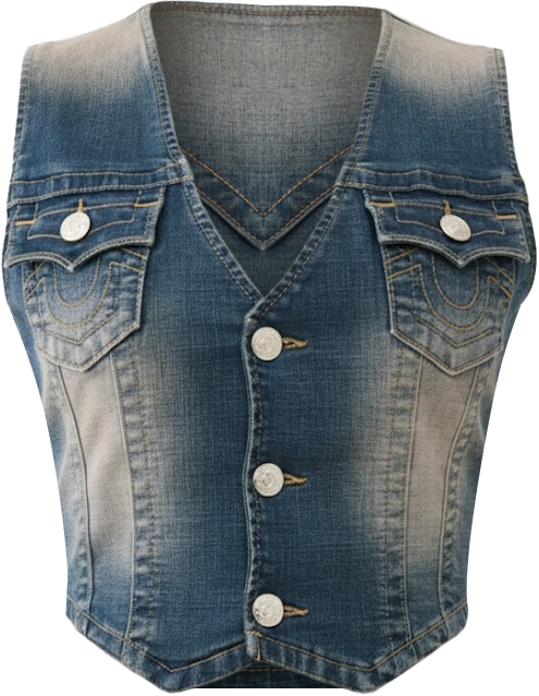 Women's Faded Wash Denim Vest