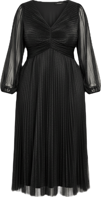 Women's Plus Size Pleated Plisse Dress