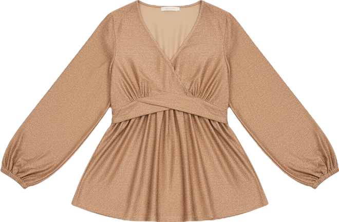 Women's Plus Size Peplum Shimmer Top