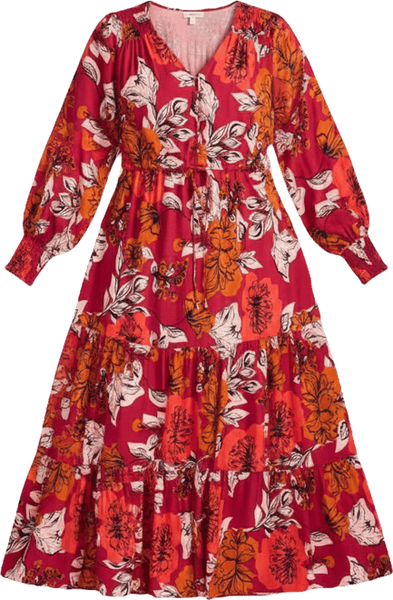 Women's Plus Size Second Nature Blouson Sleeve Maxi Dress