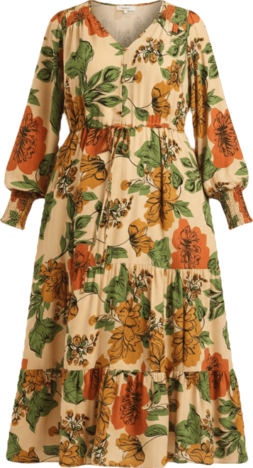 Women's Plus Size Second Nature Blouson Sleeve Maxi Dress