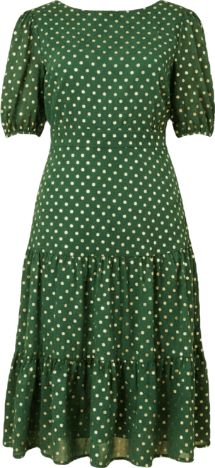 Women's Foil Spot Midi Dress With Scoop Back