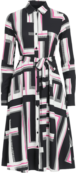 Petite Long-Sleeve Short Shirtdress