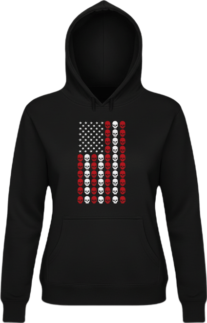 Women's Skull Flag Word Art Long Sleeve Sweatshirt