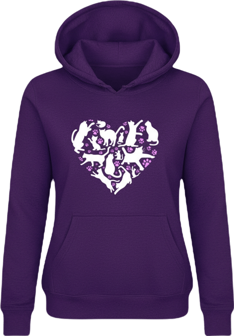 Women's Cat Heart Word Art Long Sleeve Sweatshirt
