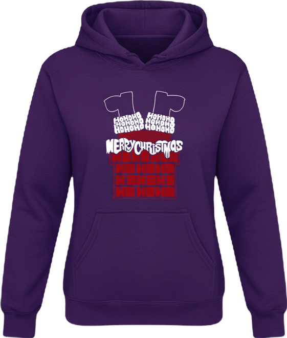 Women's Chimney Santa Word Art Long Sleeve Sweatshirt