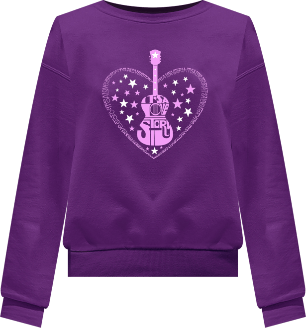 Women's It's A Love Story Word Art Crewneck Sweatshirt