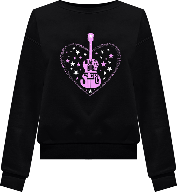 Women's It's A Love Story Word Art Crewneck Sweatshirt