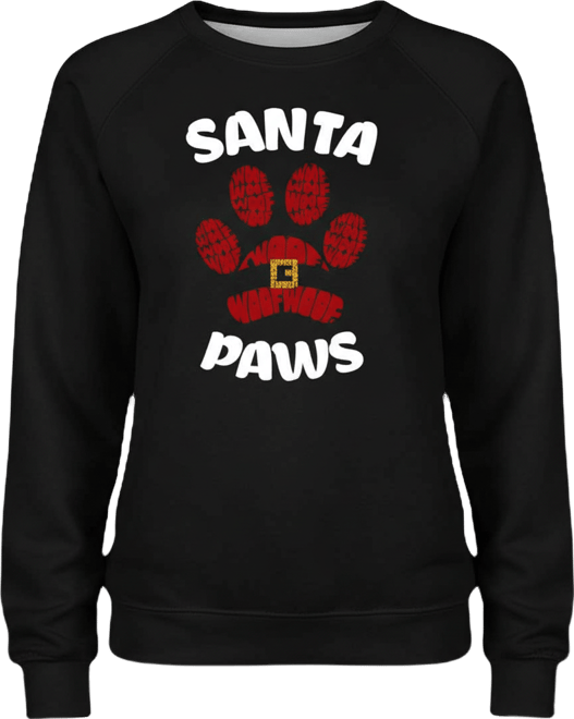 Women's Santa Paws Word Art Crewneck Sweatshirt