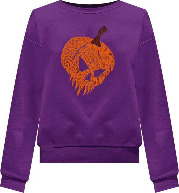 Women's Evil Pumpkin Word Art Crewneck Sweatshirt