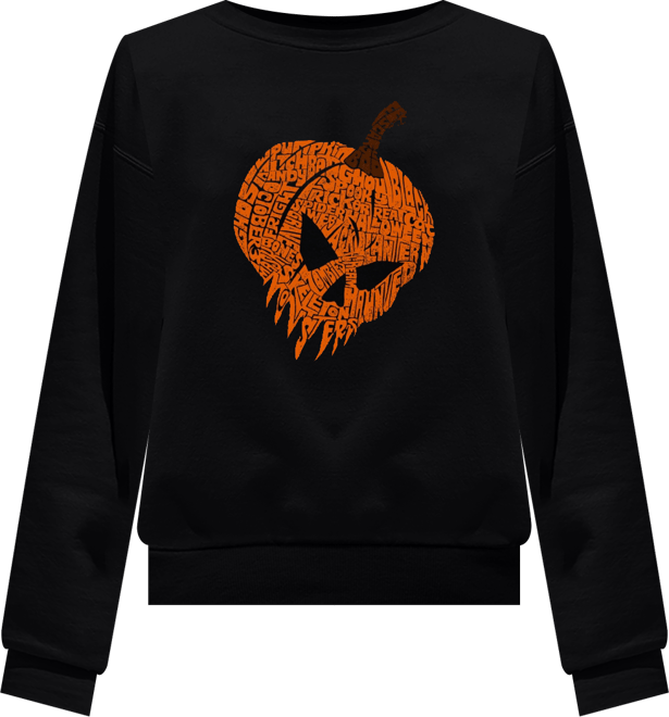 Women's Evil Pumpkin Word Art Crewneck Sweatshirt