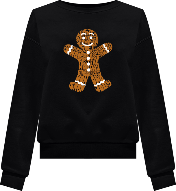 Women's Gingerbread Word Art Crewneck Sweatshirt