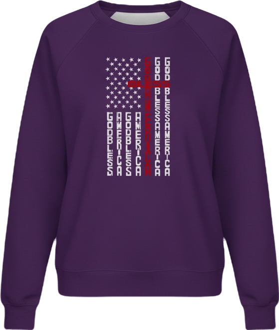 Women's Cross Flag Word Art Crewneck Sweatshirt