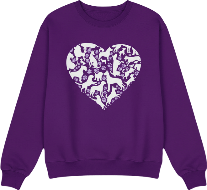 Women's Dog Heart Word Art Crewneck Sweatshirt