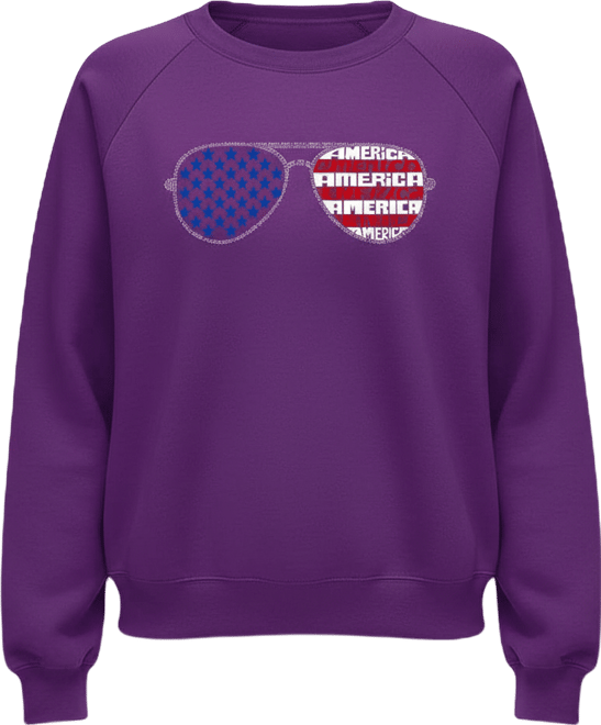 Women's Americana Sunglasses Word Art Crewneck Sweatshirt