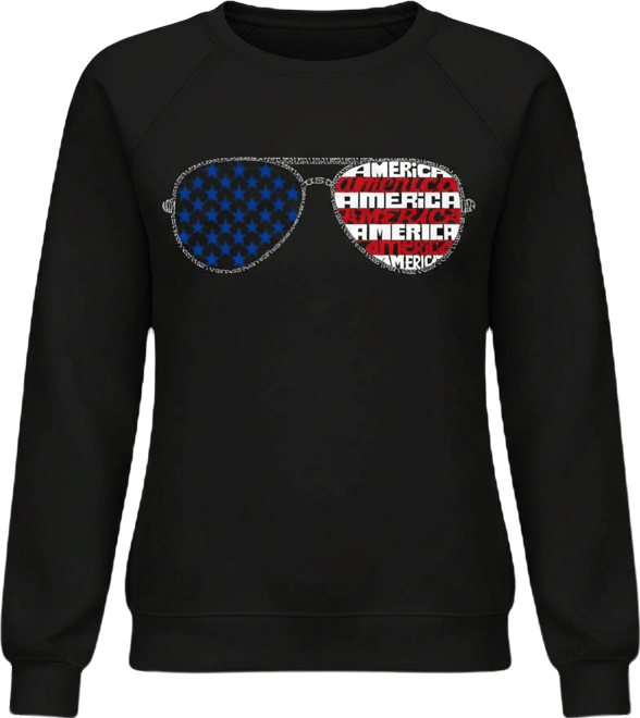 Women's Americana Sunglasses Word Art Crewneck Sweatshirt