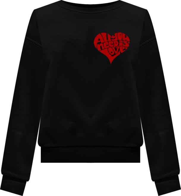 Women's All You Need is Love Word Art Crewneck Sweatshirt