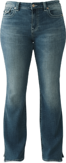 Plus Size Side Slit Becca Bootcut Flap Jeans