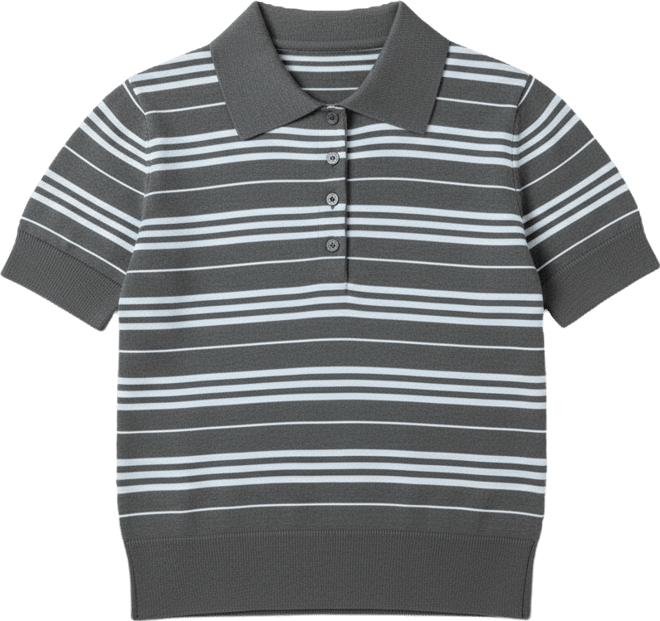 Women's Striped Polo Knit Top
