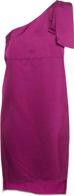 Women's Burgundy Pink Satin One Shoulder Mini Dress