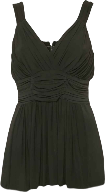 Women's London Black Jersey Draped V-Neck Top