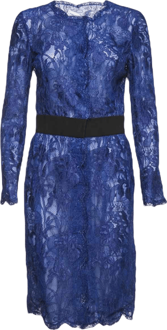 Women's Black Lace Button Front Midi Dress