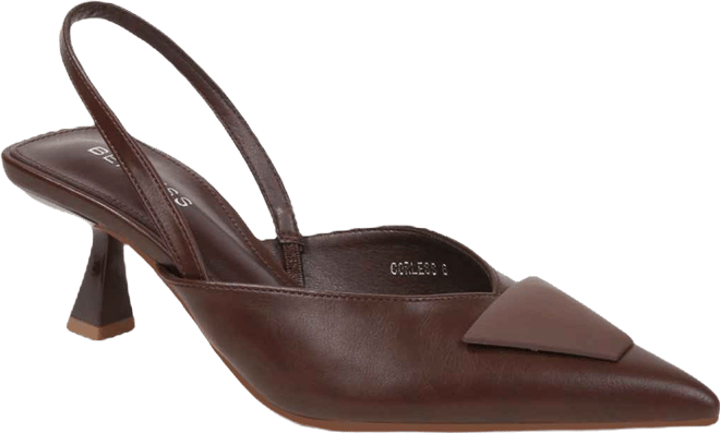 Corless Slingback Pumps with Trapezoid Detail