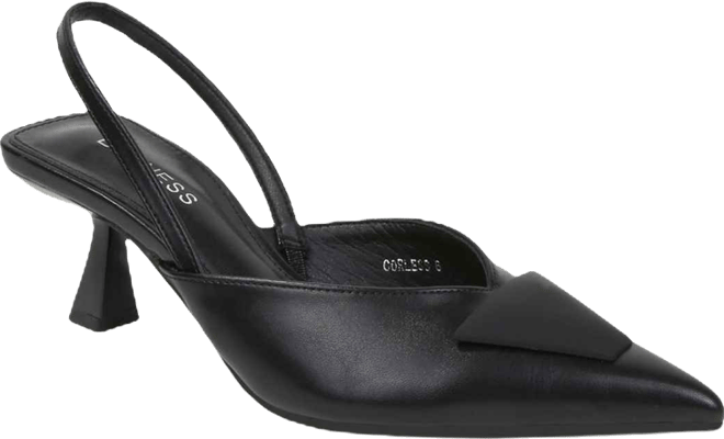 Corless Slingback Pumps with Trapezoid Detail