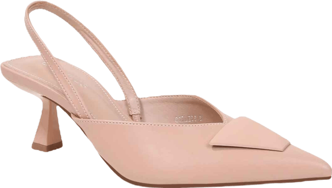 Corless Slingback Pumps with Trapezoid Detail