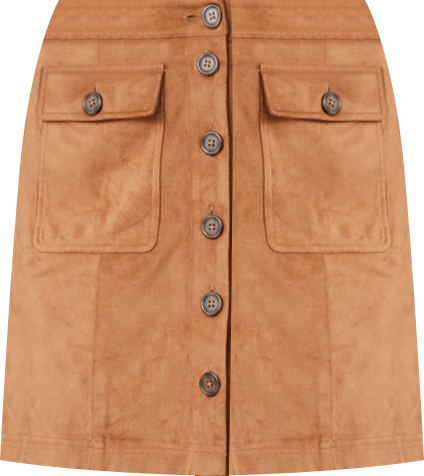 Women's Faux Suede Button-Front Kendall Skirt