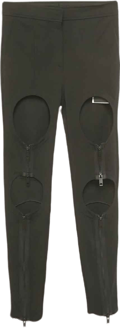 Women's Jersey Zip Detail Cut-Out Pants