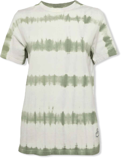Women's Etoile White/green Tie-Dye Cotton Dena T-Shirt