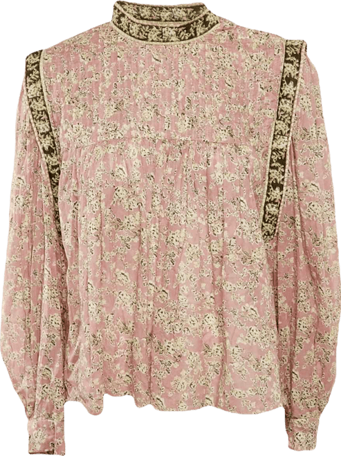 Women's Etoile Lilac Floral Print Cotton Voile Blouse