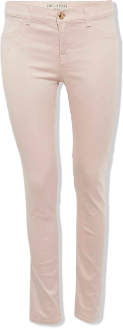 Women's Pink Cotton Low Jeans