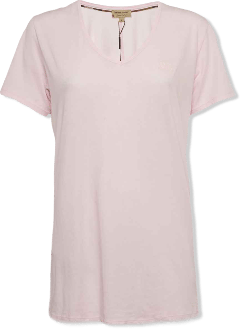 Women's Logo Embroidered Cotton V-Neck T-Shirt