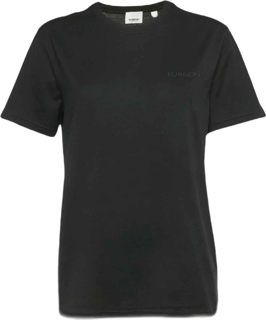 Women's Black Logo Embroidered Jersey T-Shirt