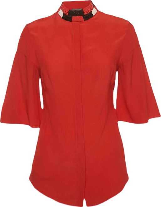 Women's Silk Beaded High Neck Top