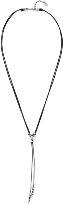 Leather and Metal Alloy Heart Necklace