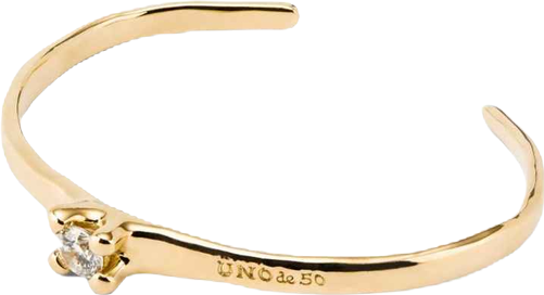 18k Gold-Plated White Cubic Zirconia Metal Alloy Rigid Bracelet