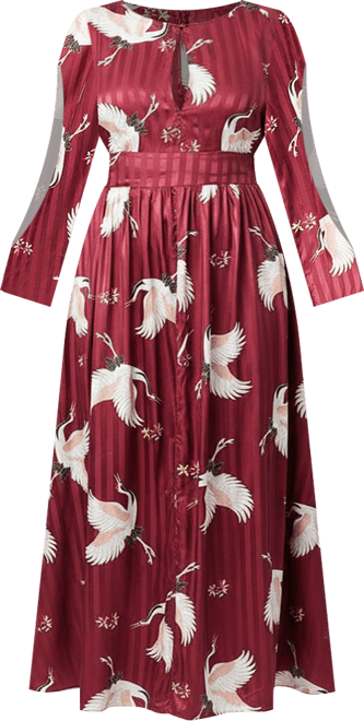 Plus Size 1970s Flutter Sleeve Caftan